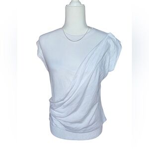 a new day White Front Draped Sleeveless Blouse Size S NWT Casual or Workwear